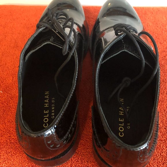 New Men's Cole Haan Patent Leather Lace Up Shoes 12M - Picture 2 of 12